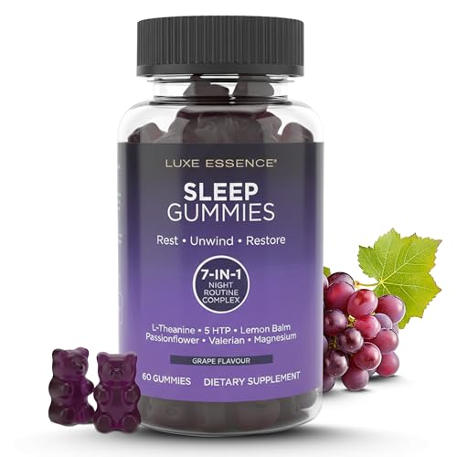 Sleep Gummies | Calming Blend with L-Theanine, 5-HTP, Lemon Balm, Passionflower, Valerian & Magnesium | Night-Time Relaxation Support | 60 Gummies