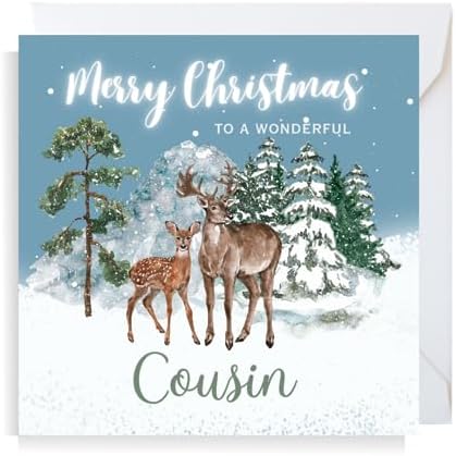 Second Ave Biglietto Di Auguri Di Natale 210x148mm | Design Pan Di Zenzero Invernale | Carta Di Lino 350g/m² Con Busta | FSC Riciclabile