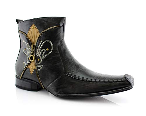 Delli Aldo Aurelio M668PL Men's Western Style Snipe-Toe Ankle Dress Boots