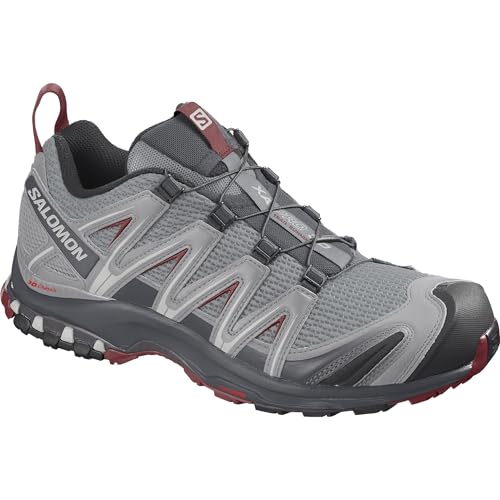 Salomon XA Pro 3D Zapatillas de Trail Running y Senderismo para Hombre, Estabilidad, Agarre, Protección duradera, Monument, 45 1/3