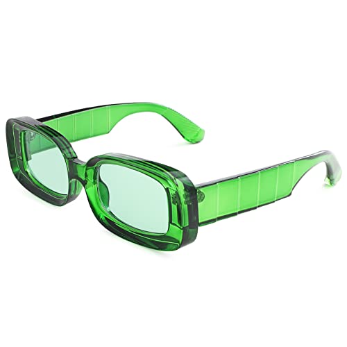 SCVGVER Y2K Trendy Rectangle Sunglasses for Women Men, Cute 90s Square Sunglasses, UV400 Protection