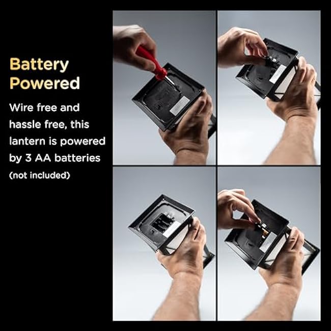 Enbrighten Basics Flameless Candle LED Lantern, Battery Operated, Warm Color, with Timer, Great for Indoor d¨¦cor, Bedroom, Kitchen, Living Room 76653