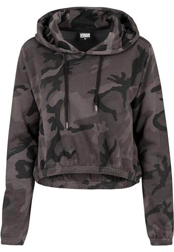 Urban Classics Ladies Camo Cropped Hoody-Sudadera con capucha Mujer Dark Camo Small