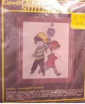 PLAY BALL Crewel Creative Stitchery Embroidery Kit #2462