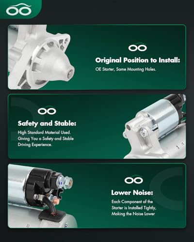 Image of SCITOO Starter Motor fit for Pontiac for Vibe 1.8L 2009-2010,for Toyota for Corolla 1.8L 2009-2012,for Toyota for Matrix 1.8L 2009-2011 Replacement Starter 19049