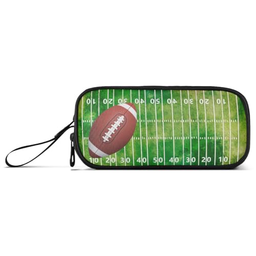 Image of Pencil Case Large Big Capacity Football Ball Field Pencil Bag for Girls Boys Zippers Pen Bag Holder Pouch Box Makeup Bag 3 Compartment Portable Stationery Storage for College Students School