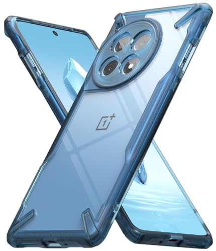 Image of Ringke Fusion-X Compatible with OnePlus 12R 5G Case Cover Transparent Hard Back Soft Flexible TPU Bumper Scratch Resistant Shockproof Protection OnePlus 12R Back Cover - Space Blue