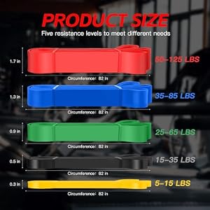 Pull Up Bands, Resistance Bands Set, Exercise Workout Bands for Men & Women, Ideal for Body Stretching, Physical Therapy and Muscle Training - Colorful — photo 2 of 6