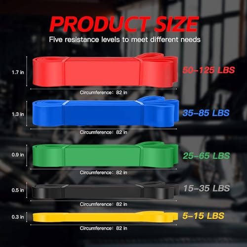 Pull Up Bands, Resistance Bands Set, Exercise Workout Bands for Men & Women, Ideal for Body Stretching, Physical Therapy and Muscle Training - Colorful by WSAKOUE - Image 2