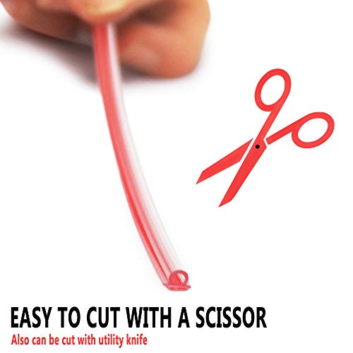 Eatelle Vinyl Bulb Translucent Shower Door Seal For 5/32" (4Mm) Gap With Pre-Applied 3M Tape, Adhesive Bathroom Strip For 3/16" Thick And Up(1/4, 3/8, 1/2 Glass) 95 Inch Long #TOP1