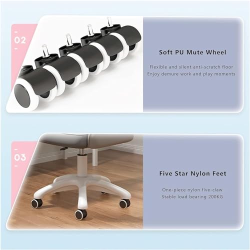 Chaise d'ordinateur en cuir synthétique pivotante - 7