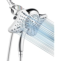 2.5GPM Shower Head With Handheld Spray Combo: 2 In 1 Rainfall Shower Heads High Pressure Handheld Shower Head 9 Spray Modes Settings Detachable Shower Head 60