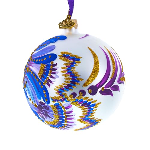 Boule de verre soufflé bleuet délicat pour éviter les décorations ternes