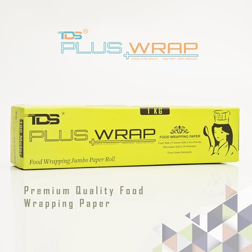 Image of TDS Plus WRAP Plain Bulper for Wrapping (1KG) - Water & Grease Resistant Biodegradable Parchment Roll, Non-Stick, Re-heatable, Oven-Safe, Foodsafe for Packing & Serving