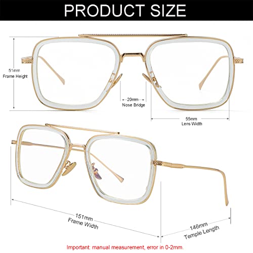 Image of Tony Stark Style Blue Light Blocking Glasses for Men Women, Iron Man and Spider-Man Computer Gaming Glasses