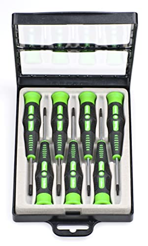 kwb Präzisions-Schraubendreher Set TX/Innensechsrund für Fein-Mechanik, Mini-Schraubenzieher f. Uhrenmacher/Feinmechaniker, Werkzeug-Satz in Aufbewahrungs-Box, mit Dreh-Kopf und 2-Komponentengriff
