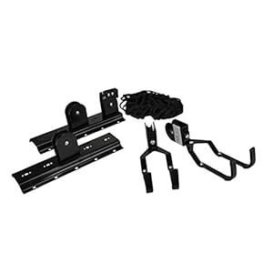 FISCHER Fietslift, draagkracht 20 kg, fietshouder, plafondmontage, fietsophanging, zwart