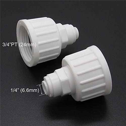 Pxyelec Plastic Female 24mm Female to 6.6mm OD Tube Quick Connector Fitting, Push Fit Plumbing Fittings for RO Water Filter Pack of 5 - Image 3