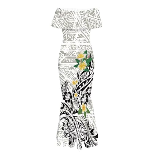 Image of Polynesian for Women S-7XL Off Shoulder Maxi Dress Hawaiian Summer Dresses