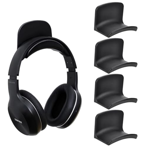 JUGUTA Soporte Percha Para Auriculares Pared - Universal Cascos Mesa Gancho Sujeta,Headset Stand Holder Con [Fuerte Adhesiva] For Controller, Gaming Headphones (Negro)