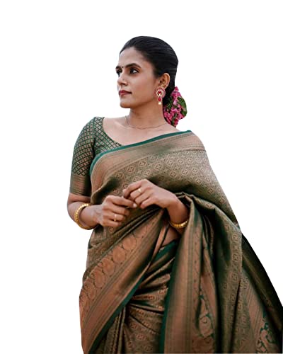 Image of Avantika Fashion Women's Kanjivaram Soft Silk Saree With Blouse Piece