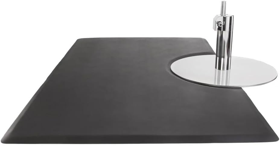 Buy-Rite Super Soft Salon Floor Mat – 3' x 5' Rectangular, 5/8" Thick, Puncture-Proof Surface with Chair Depression – Anti-Fatigue Comfort Mat for Salons & Barbershops – Black SHP-SS3050R5/8-1