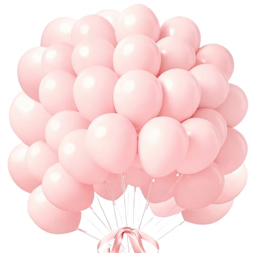 Image of 160Pcs Pastel Pink 12 Inch Pink Latex Party Balloons for Wedding Bridal Shower Gender Reveal Birthday Party Decoration