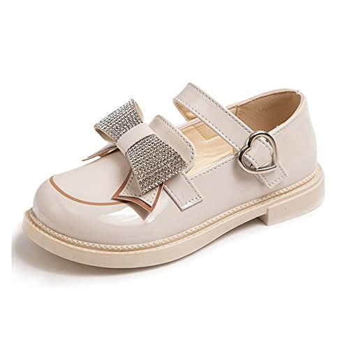 Little Girls Mary Jane Shoes Black White Party School Uniform Shoes for Girls Leather Princess Flower Dress Flats Shoes Toddler/Little Kid/Big Kid