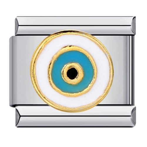 Abalorio Hamsa plata italiana de 9 mm para regalar amuleto ojo turco en pulsera