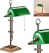 Produktbild Grün Glass Bankers Schreibtischlampe mit Zugketten Schalter, Verstellbare Vintage Tischlampe Retro Bürolampe, Bankerlampe mit Zugkettenschalter, Leselampe für Büro Schreibtisch, Antikes Metall Messing
