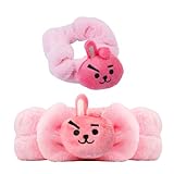 Generic Kpop Army Headbands 2 PCS Bangtan Boys Hair hoop Hairband TATA COOKY CHIMMY MANG RJ KOYA Character Coral Hair Band for Women Girls (pink, normal)