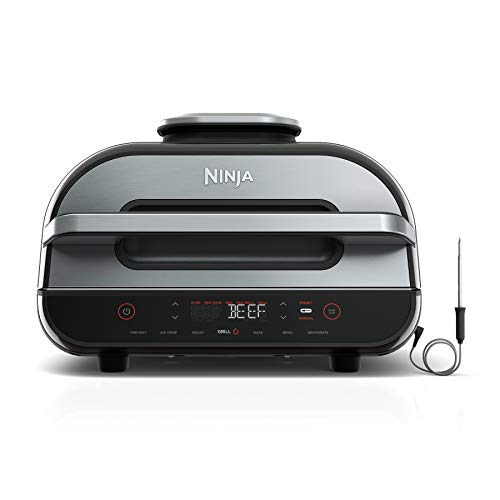 Comparison: Indoor Grills 2 Ninja | Indoor Grill and Air Fryer| Foodi Smart XL | 6-in-1 Grill, Air Fry, Roast, Bake, Broil, Dehydrate & Crisp |Smart Thermometer & Splatter Shield | Dishwasher Safe Parts | Black/Silver | FG551