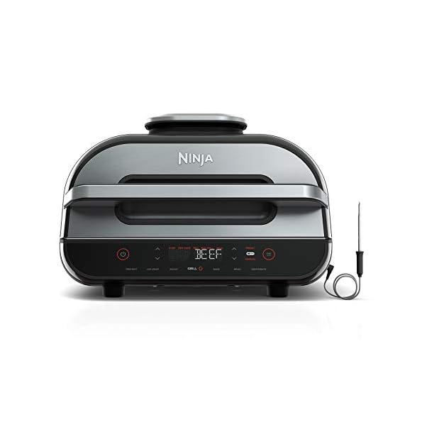 Ninja-Indoor-Grill-and-Air-Fryer-Foodi-Smart-XL-6-in-1-Grill-Air-Fry-Roast-Bake-Broil-Dehydrate-Crisp-Smart-Thermometer-Splatter-Shield-Dishwasher-Safe-Parts-BlackSilver-FG551