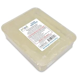 Primal Elements Clear Soap Base – Moisturizing Melt and Pour Glycerin Soap Base for Crafting and Soap Making, Vegan, Cruelty Free, Easy to Cut, Unscented – 10 Pound