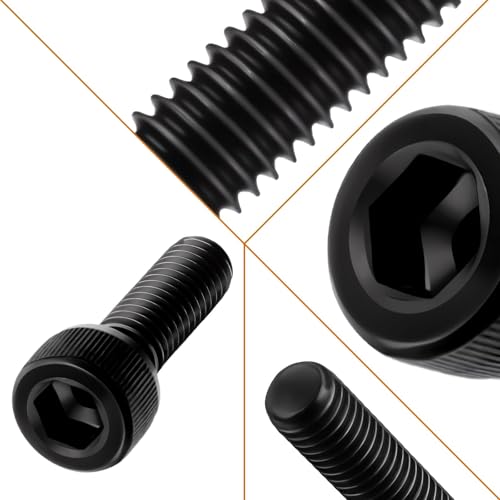 SWTYExt 20 Stück Innensechskantschraube M6x100mm Zylinderschrauben mit Innensechskant Kohlenstoffstahl Schrauben Vollgewinde Sechskantschrauben Schwarz Inbusschrauben für Reparaturwerkzeugzubehör