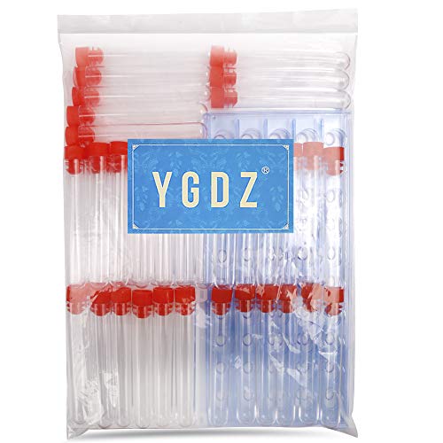 Test Tubes With Rack, Ygdz 50Pcs 16X100Mm Clear Plastic Test Tubes With Caps And Holder Rack For Nurse Party Decorations Halloween Party Favors #TOP6