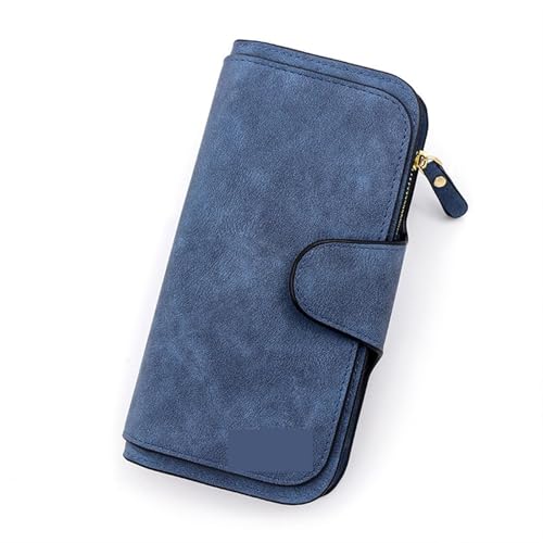Womens wallet Women Wallet Made of Leather Womens Purses Mobile Phone Purse Female Coin Purse Clutch Bag(Blue)