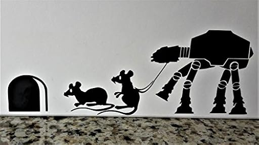 uksellingsuppliers Star Wars Atat and Mice - Vinilo adhesivo decorativo para pared, 19 cm x 7 cm | Ya disponible en tu tienda friki favorita! En mundofriki.es!