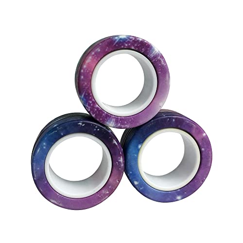 Magnetic Rings Fidget Toy Set, Ideal Adhd Fidget Toy At Work School Home For Anxiety Relief Therapy, Great Gift Toy For All (Galaxy) #TOP5