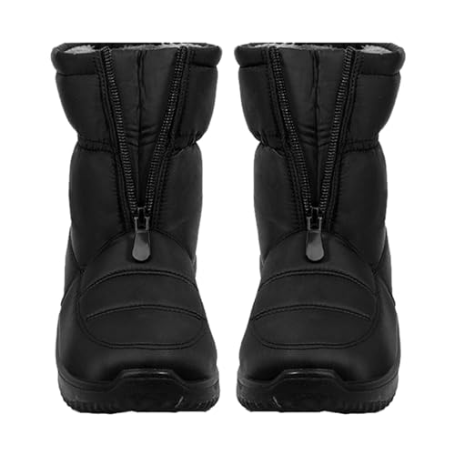 Bottes d'hiver pour femme imperméables neige chaudes à tige courte enfiler