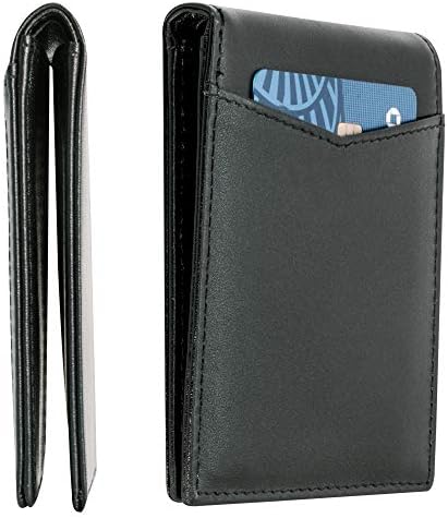 Top Grain Leather Minimalist Wallet for Men | Ultra Strong Stitching | Handcrafted Argentinian Leather | RFID Blocking | Comfortable Slim Fold Front Pocket Wallet | Extra Thin Card Holders | Perfect for Travel