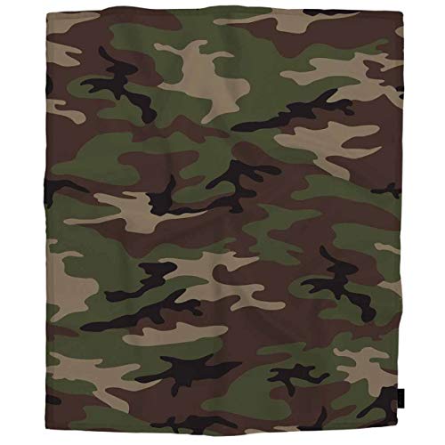 oFloral Army Camouflage Fleece Throw Blanket for Girls,Boy,Baby,Kids Hunting Camo Green Hunter Cozy Blanket for Bed, Couch, Car 30x40 Inches