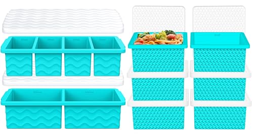 8 Pack - Moldes de cubos de hielo de silicona con tapa miniatura 1
