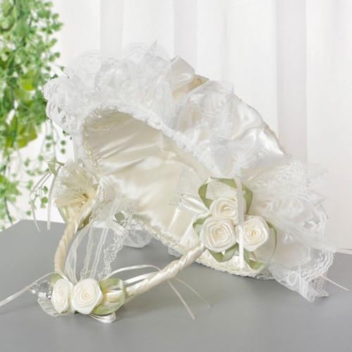 Panier de fleurs en soie blanche résistant pour cortège d'enfants - 4