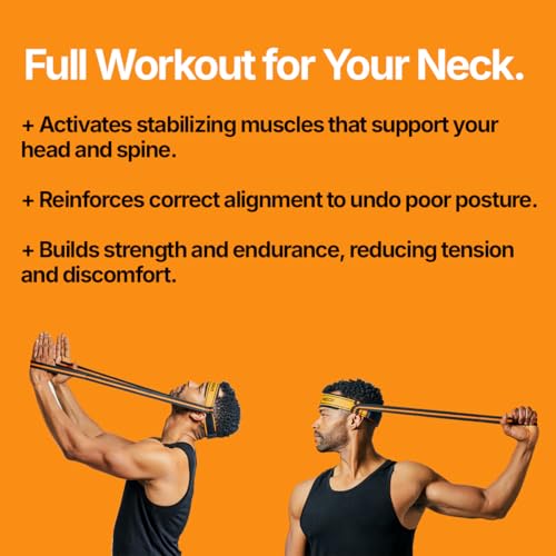 Image of Portable Neck Exercise Device - Neck Pain Relief, Posture Improvement, and Neck Strength Training with Resistance Band and Adjustable Head Strap for Home Use, Gym use or Travel - Lightweight, Compact