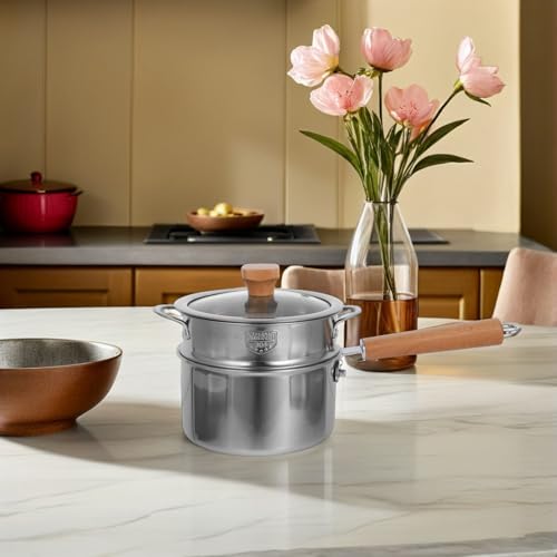 Cacerola pequeña para calentar leche de acero inoxidable compacta para comida de bebés 8