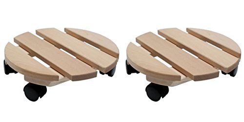 Pflanzenroller Holz MASSIV rund 30 cm bis 120 KG