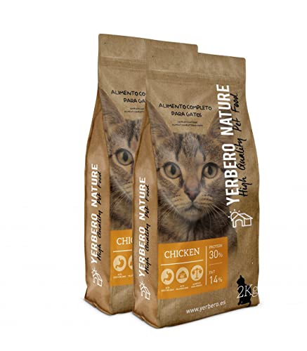YERBERO Nature Chicken 2 uds de 2 kg de Comida Premium para Gatos con 25% de Ahorro Cover