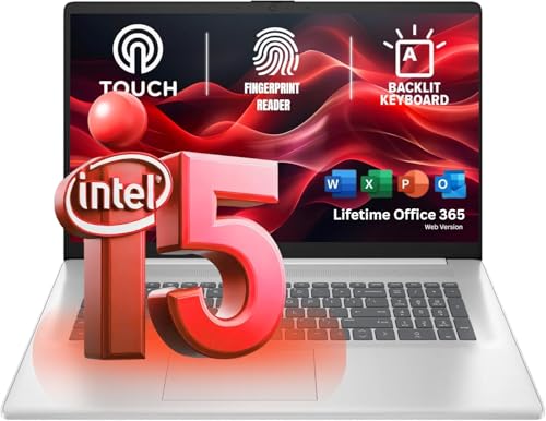 Image of HP 17.3 inch Touchcreen Laptop - Backlit KB and Fingerprint Reader - Intel 13th 10-Core i5-64GB RAM, 2TB Storage - Win 11 and Microsoft 365 Web w /o Mouse