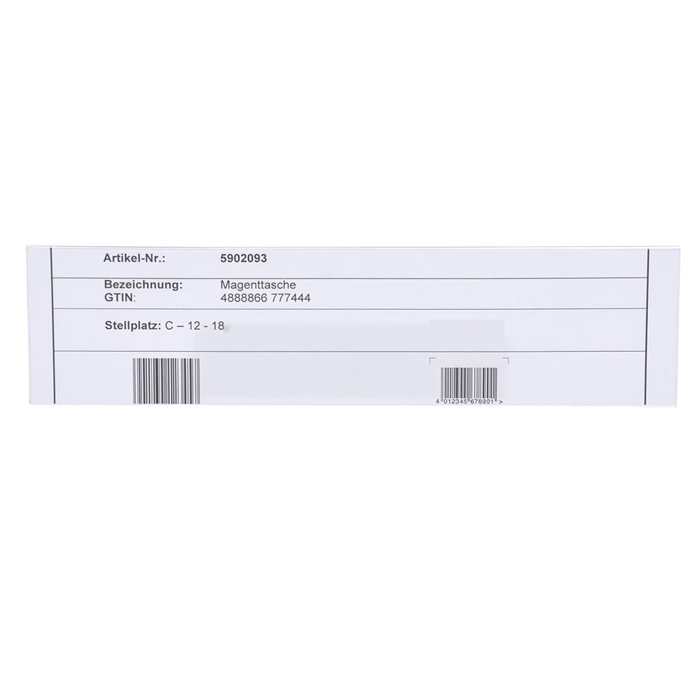 Krog Etikettenhalter magnetisch mit geschlossener Vorderseite, 210 x 75 mm, 50 Stück Klar